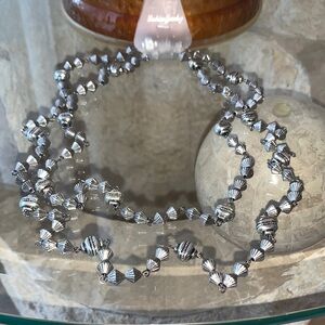 Elegant Silver Beaded Necklace